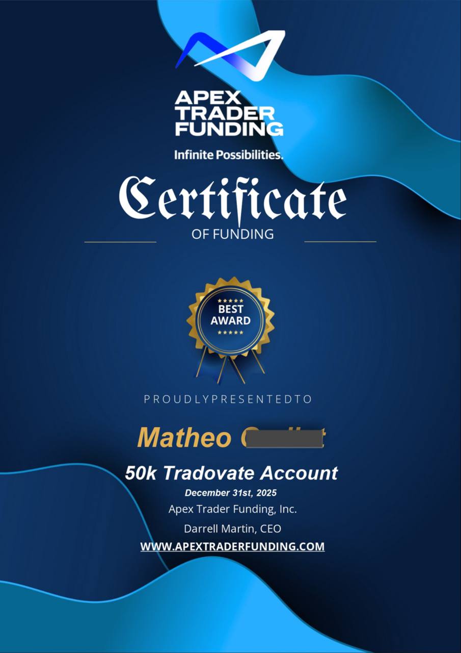 Mathéo — Apex Trader Funding, 50k, 31 déc. 2025